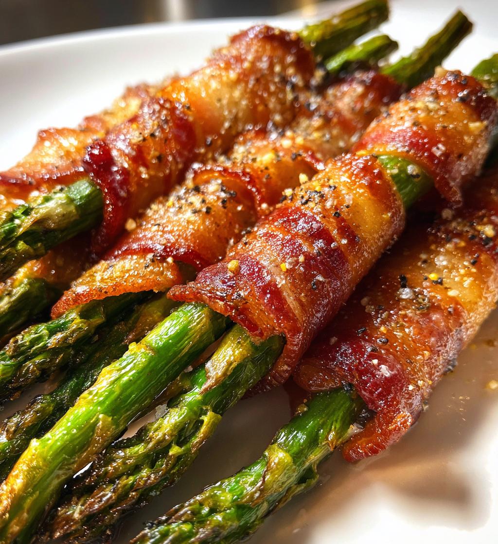 15 minute air fryer bacon wrapped asparagus - detail 1