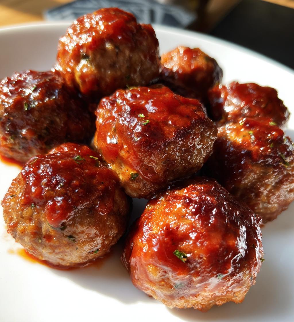 15 minute air fryer bbq meatballs - detail 1
