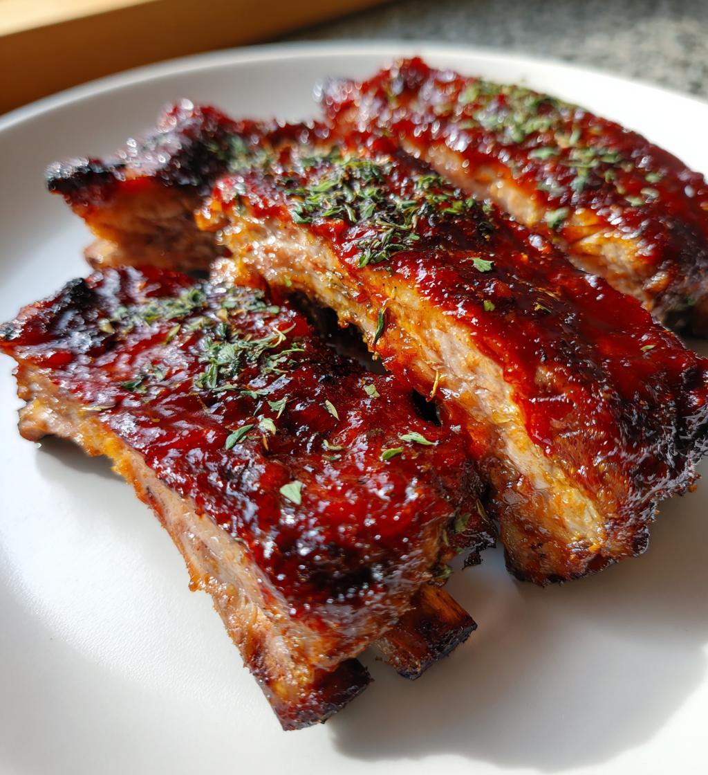 15 minute air fryer bbq ribs - detail 1