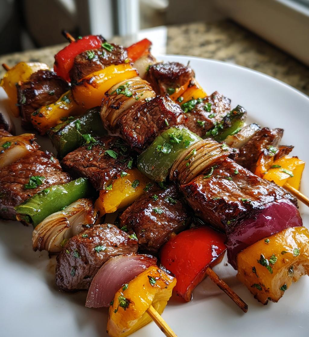 15 minute air fryer beef kabobs - detail 1
