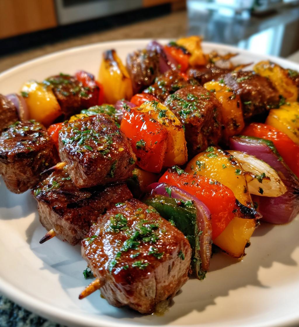15 minute air fryer beef kabobs
