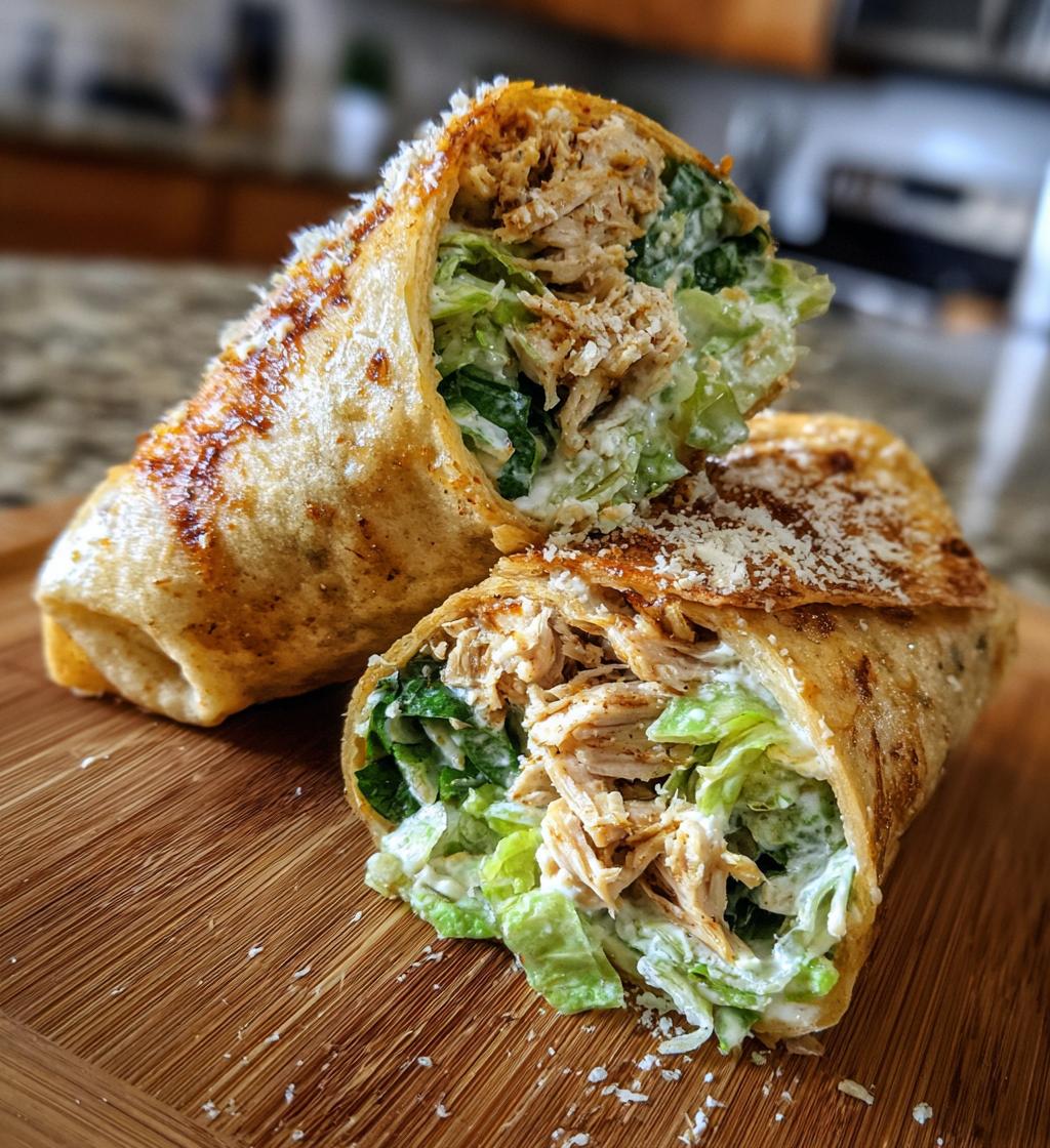 15 minute air fryer chicken caesar wraps - detail 1