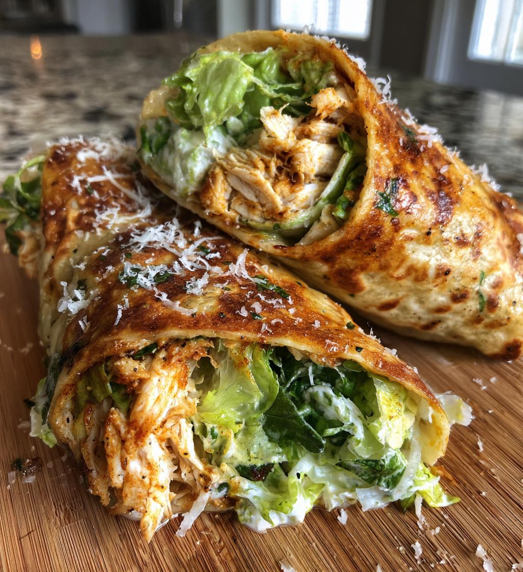 15 minute air fryer chicken caesar wraps