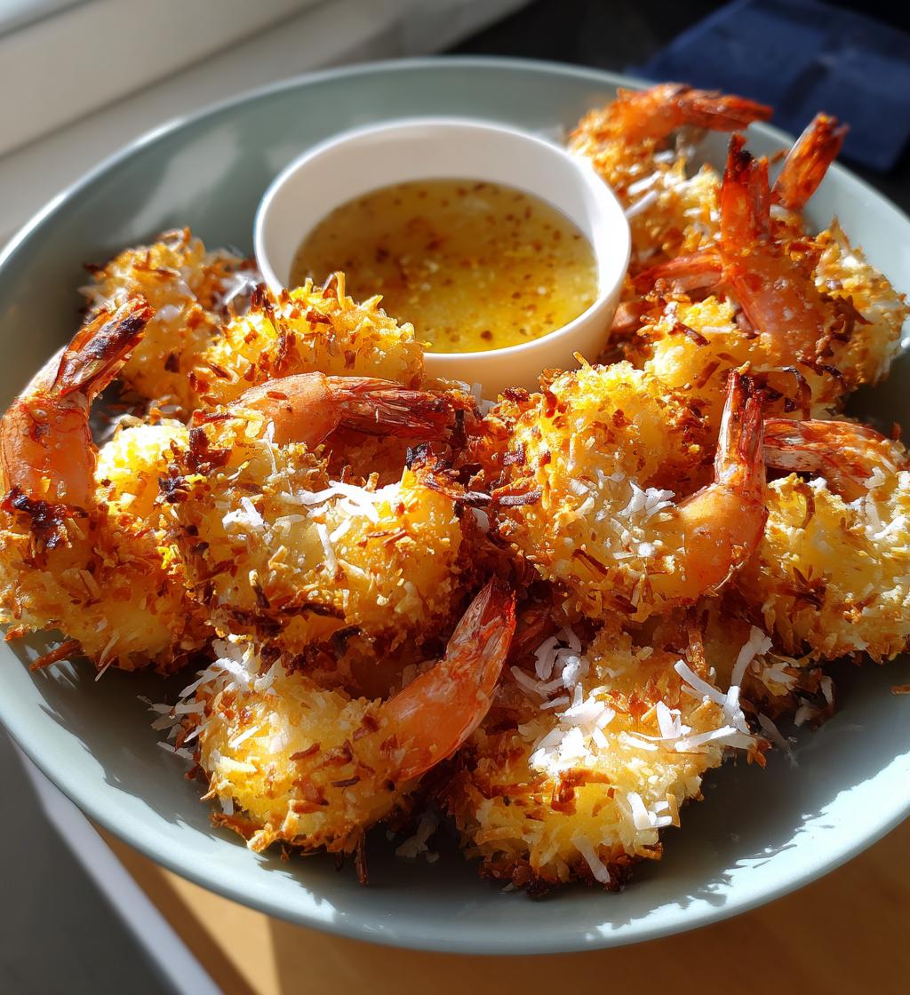 15 minute air fryer coconut shrimp - detail 1