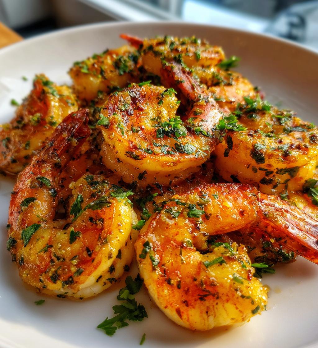 15 minute air fryer garlic butter shrimp - detail 1