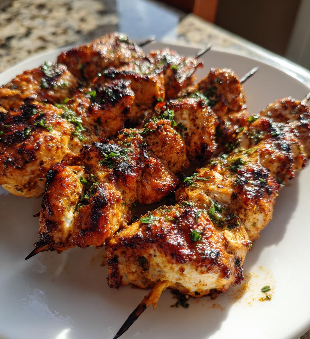 15 minute air fryer greek chicken skewers