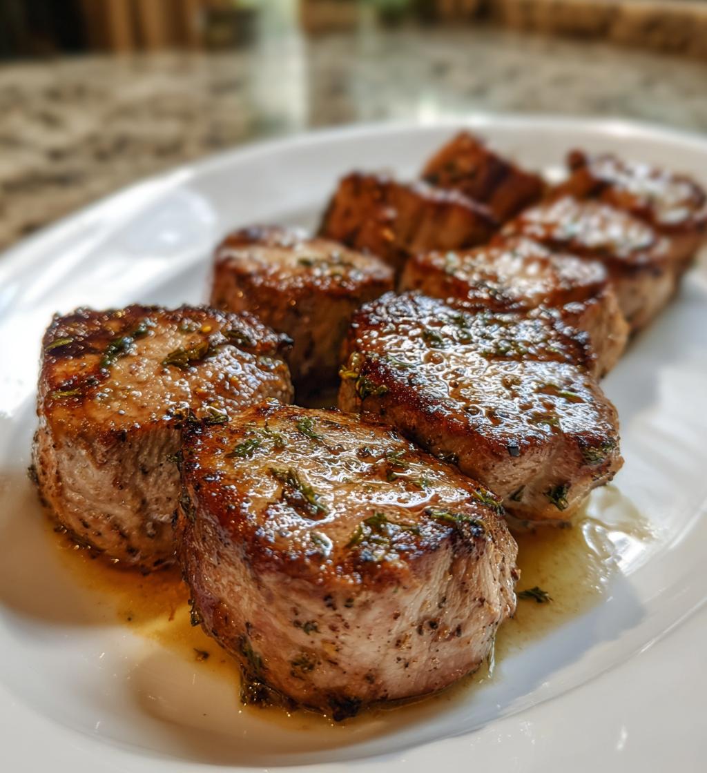 15 minute air fryer pork tenderloin medallions - detail 1
