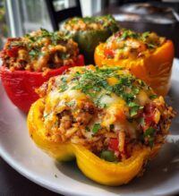 15 minute air fryer stuffed bell peppers