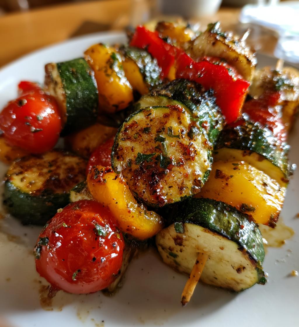 15 minute air fryer veggie skewers - detail 1