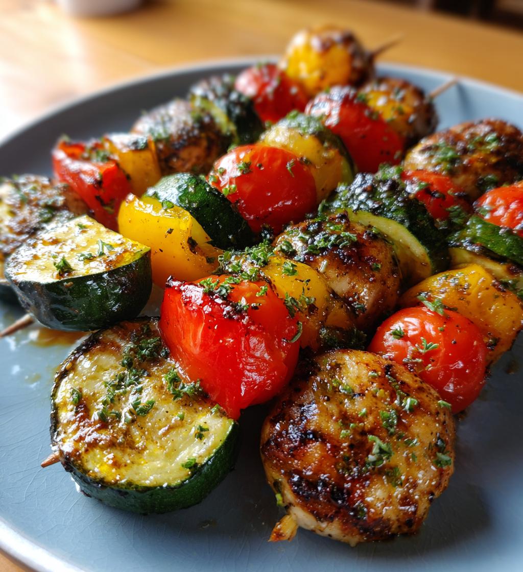15 minute air fryer veggie skewers
