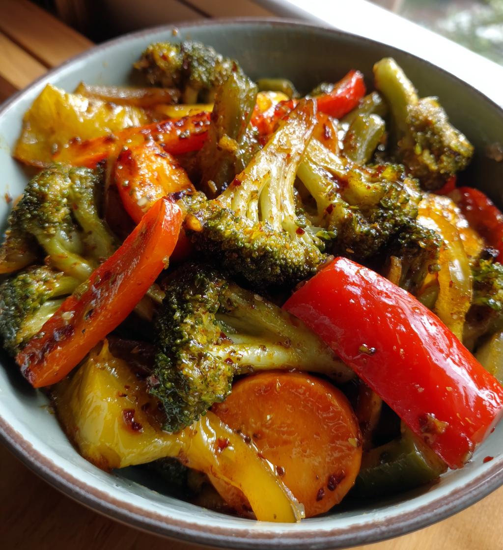15 minute air fryer veggie stir fry - detail 1