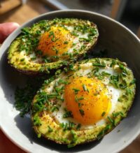 air fryer avocado egg boats breakfast delight