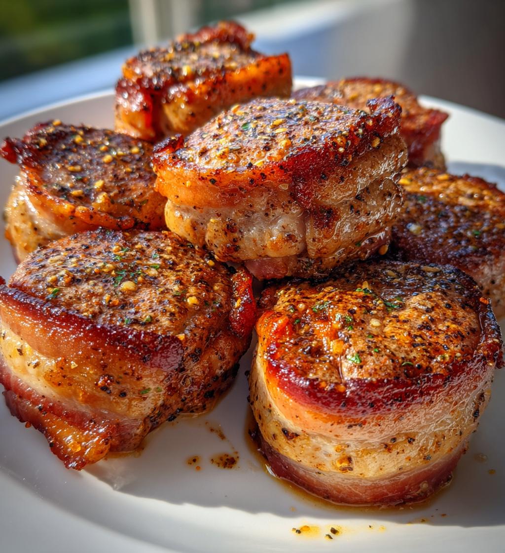 air fryer bacon wrapped pork medallions recipe - detail 1
