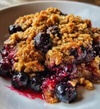 air fryer blueberry crisp delicious dessert recipe