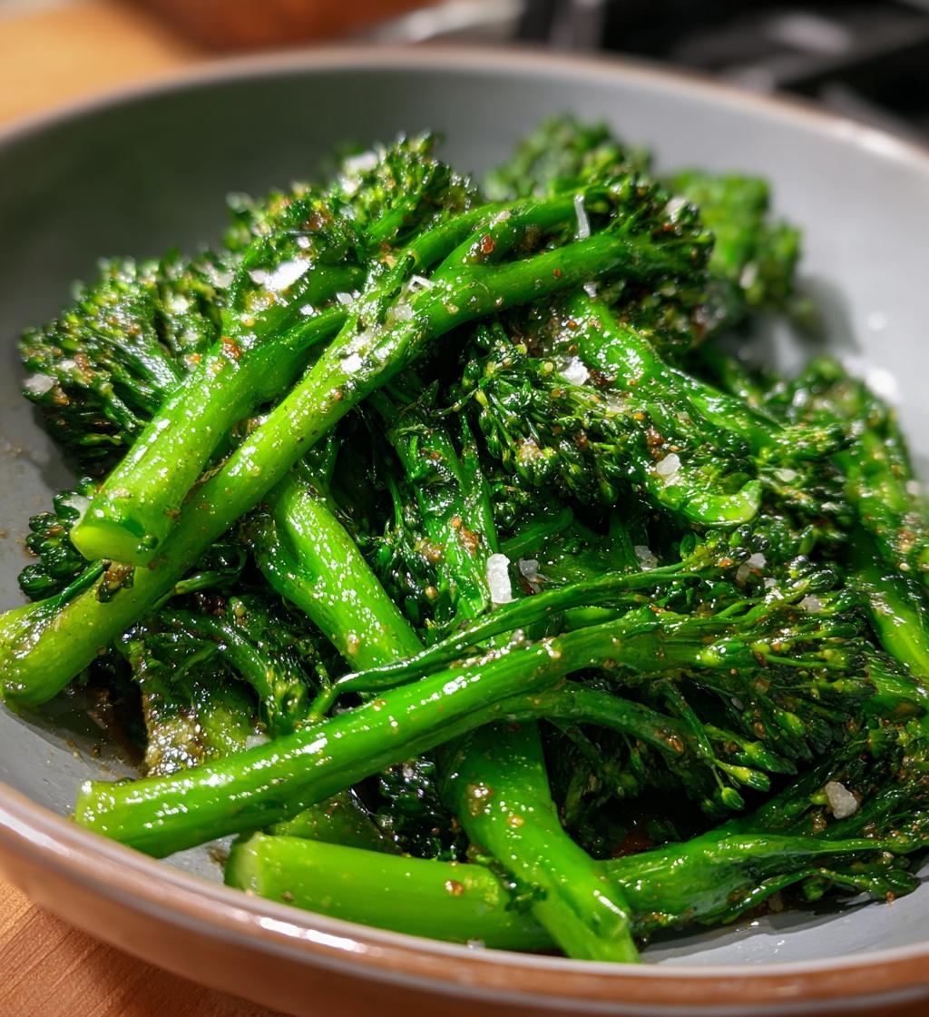 air fryer broccolini recipe healthy side dish - detail 1