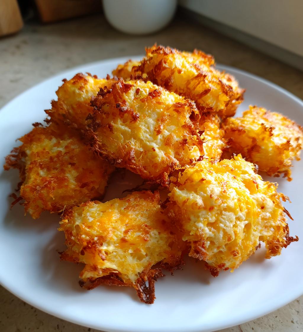 air fryer cheddar cheese crisps - detail 1