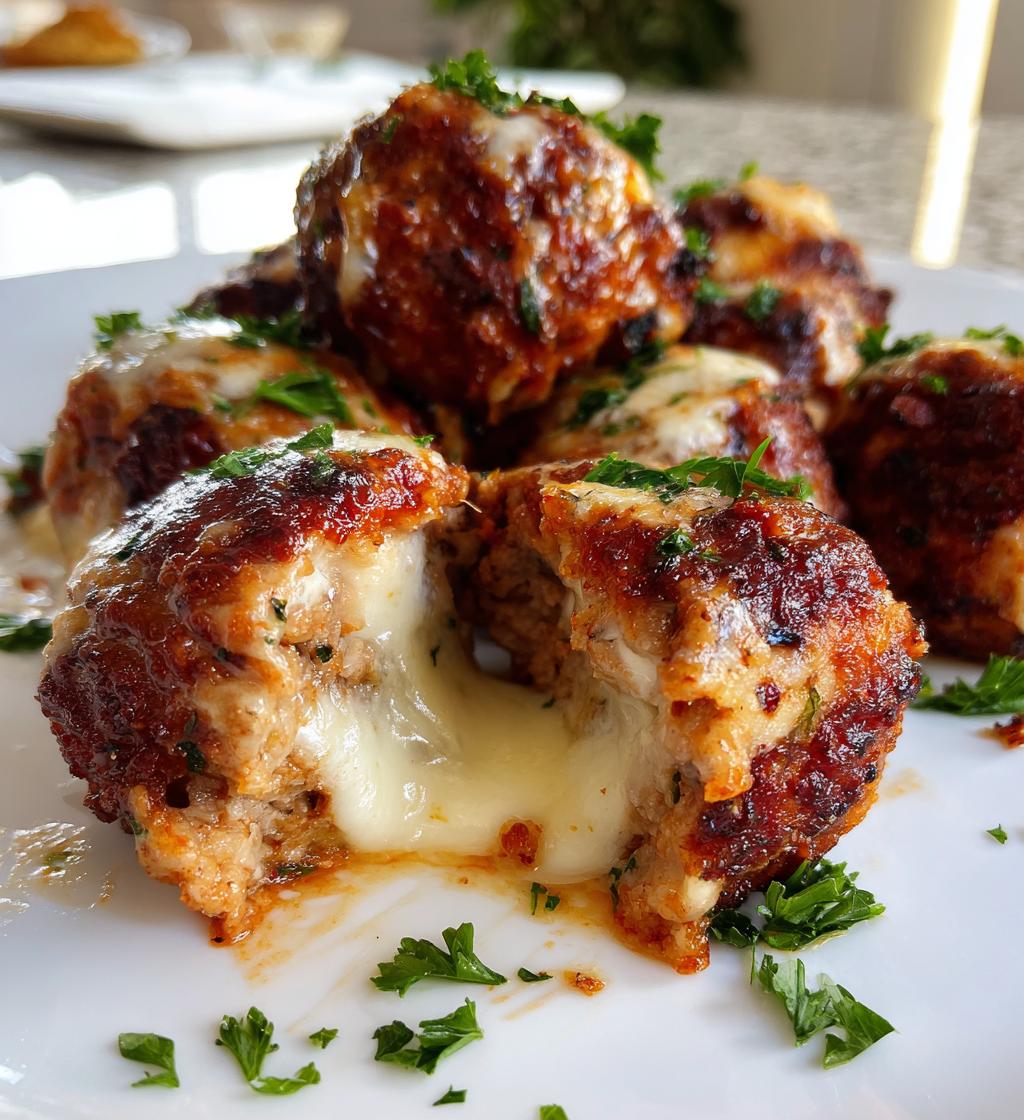 air fryer cheese stuffed meatballs recipe - detail 1