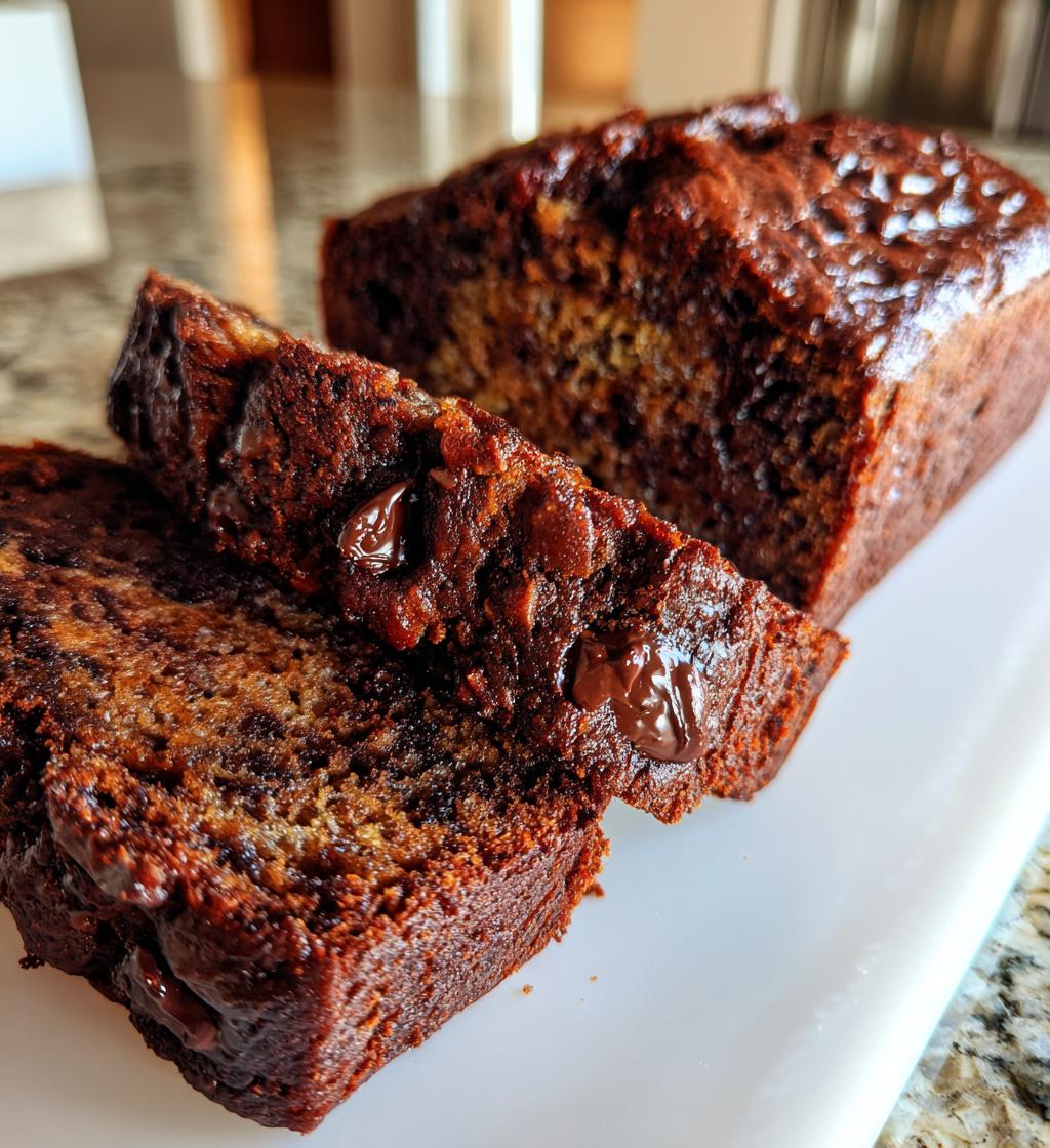air fryer chocolate banana bread - detail 1