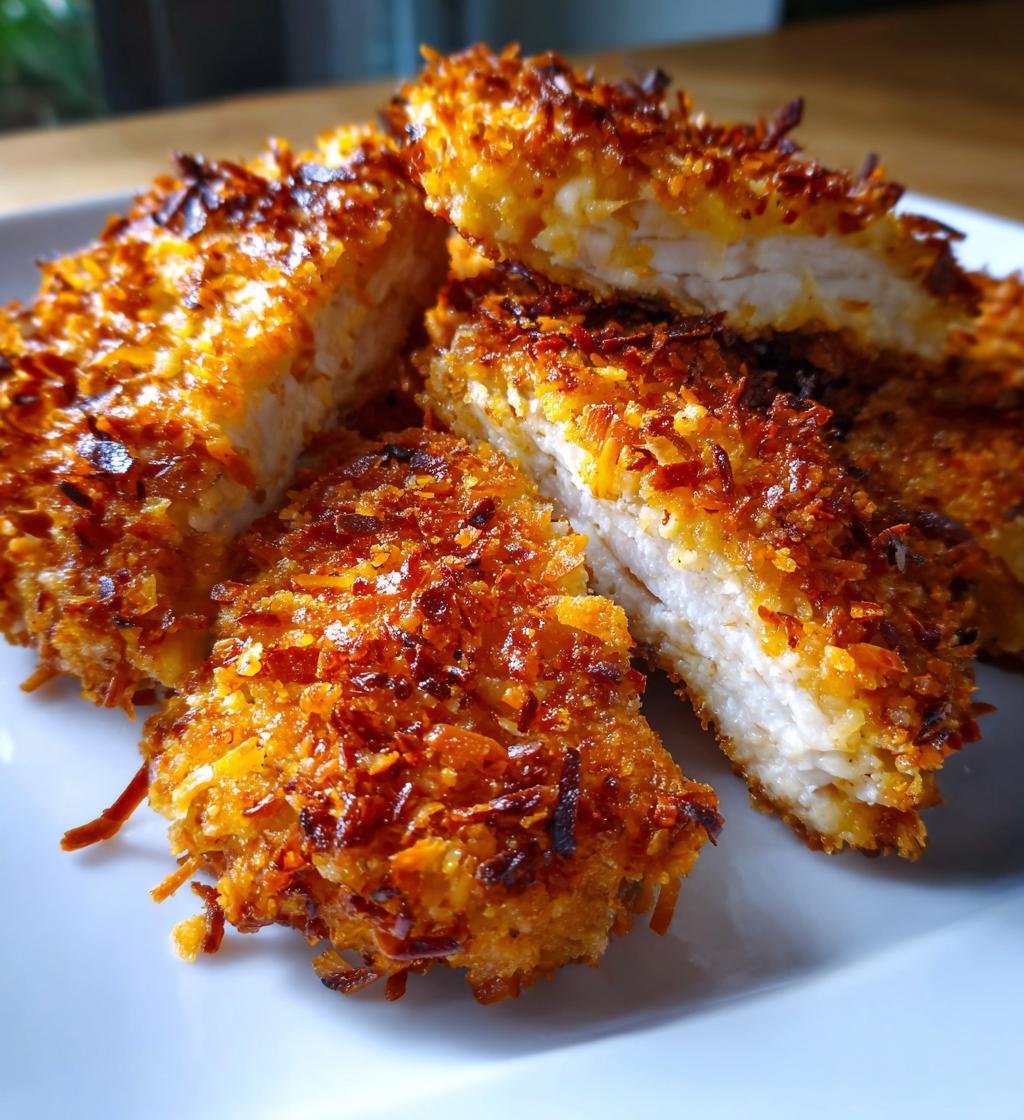 air fryer coconut crusted chicken breast