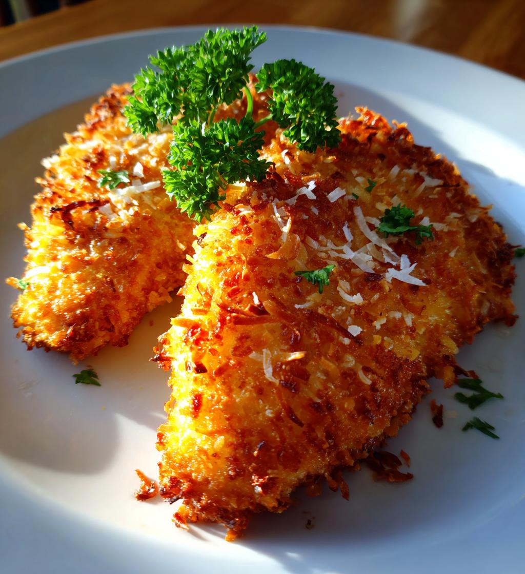 air fryer coconut crusted chicken fillet recipe - detail 1