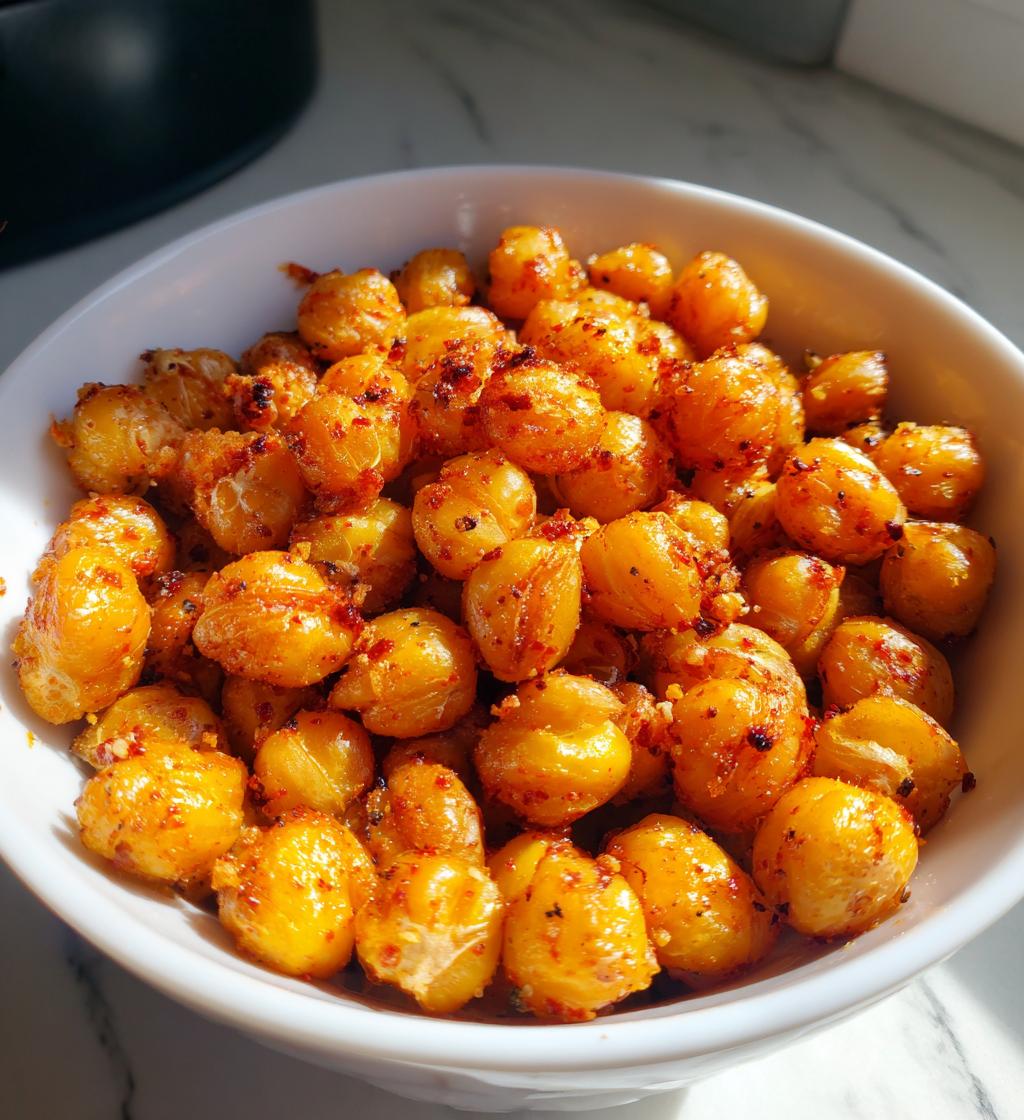 air fryer crispy chickpeas snack recipe - detail 1