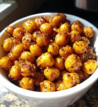 air fryer crispy chickpeas snack recipe
