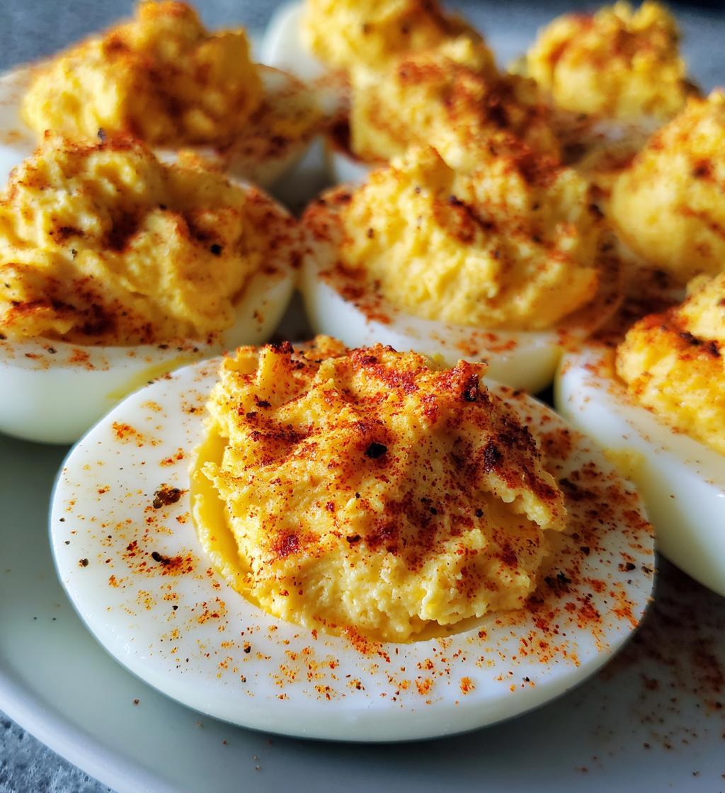 air fryer deviled eggs crispy outside