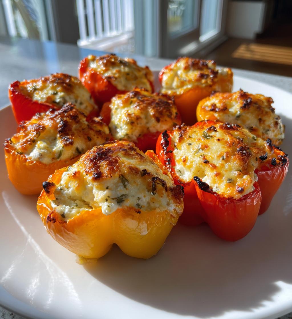air fryer feta stuffed mini peppers recipe
