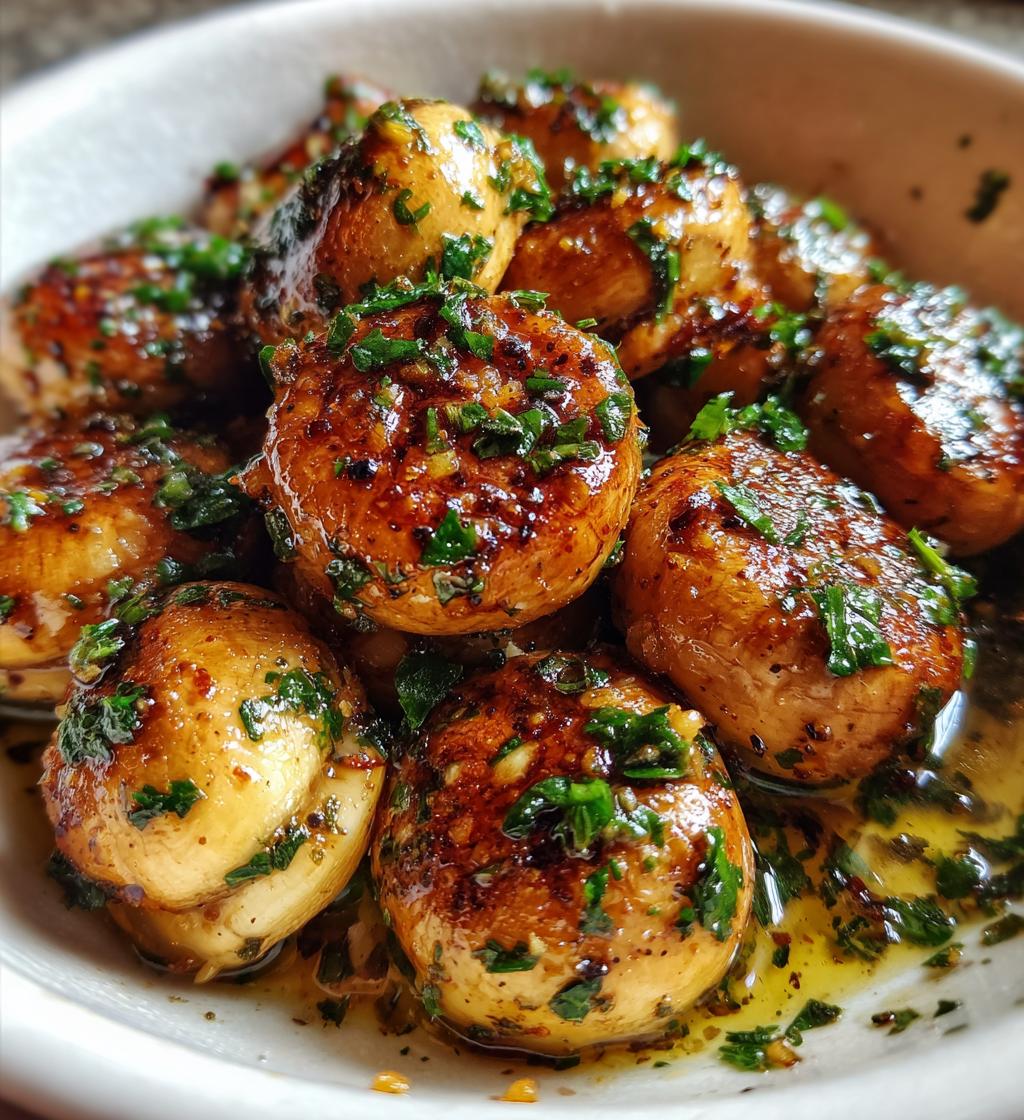 air fryer garlic mushrooms recipe - detail 1