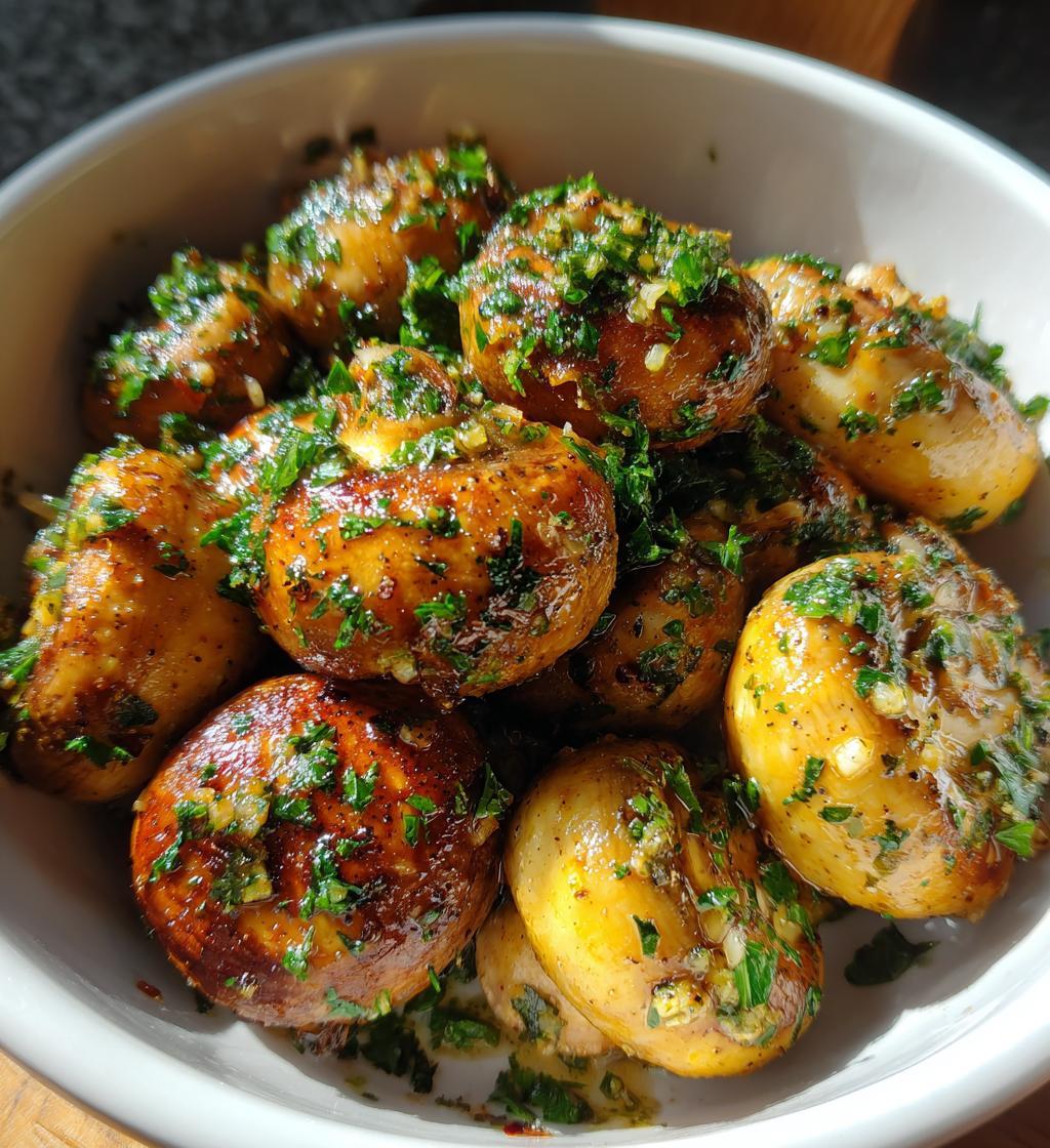 air fryer garlic mushrooms recipe