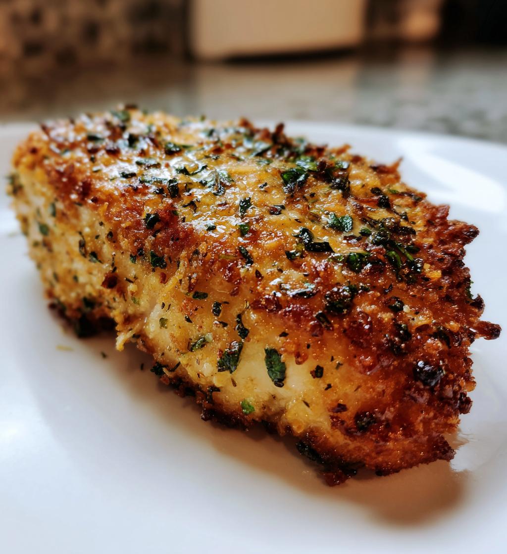 air fryer garlic parmesan crusted chicken fillet - detail 1