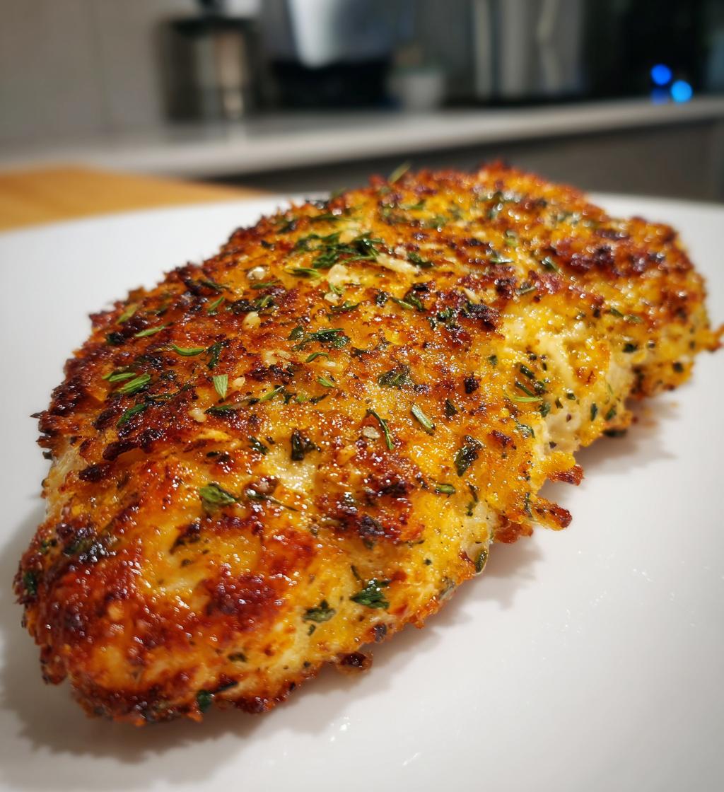 air fryer garlic parmesan crusted chicken fillet