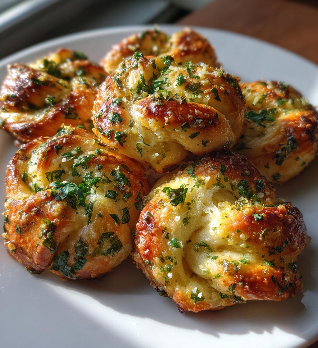 air fryer garlic parmesan knots - detail 1