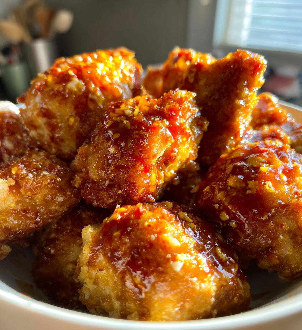 air fryer honey bbq chicken bites - detail 1