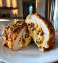 air fryer jalapeno popper stuffed chicken breast bliss