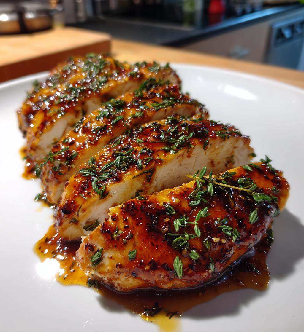 air fryer maple glazed chicken breast - detail 1