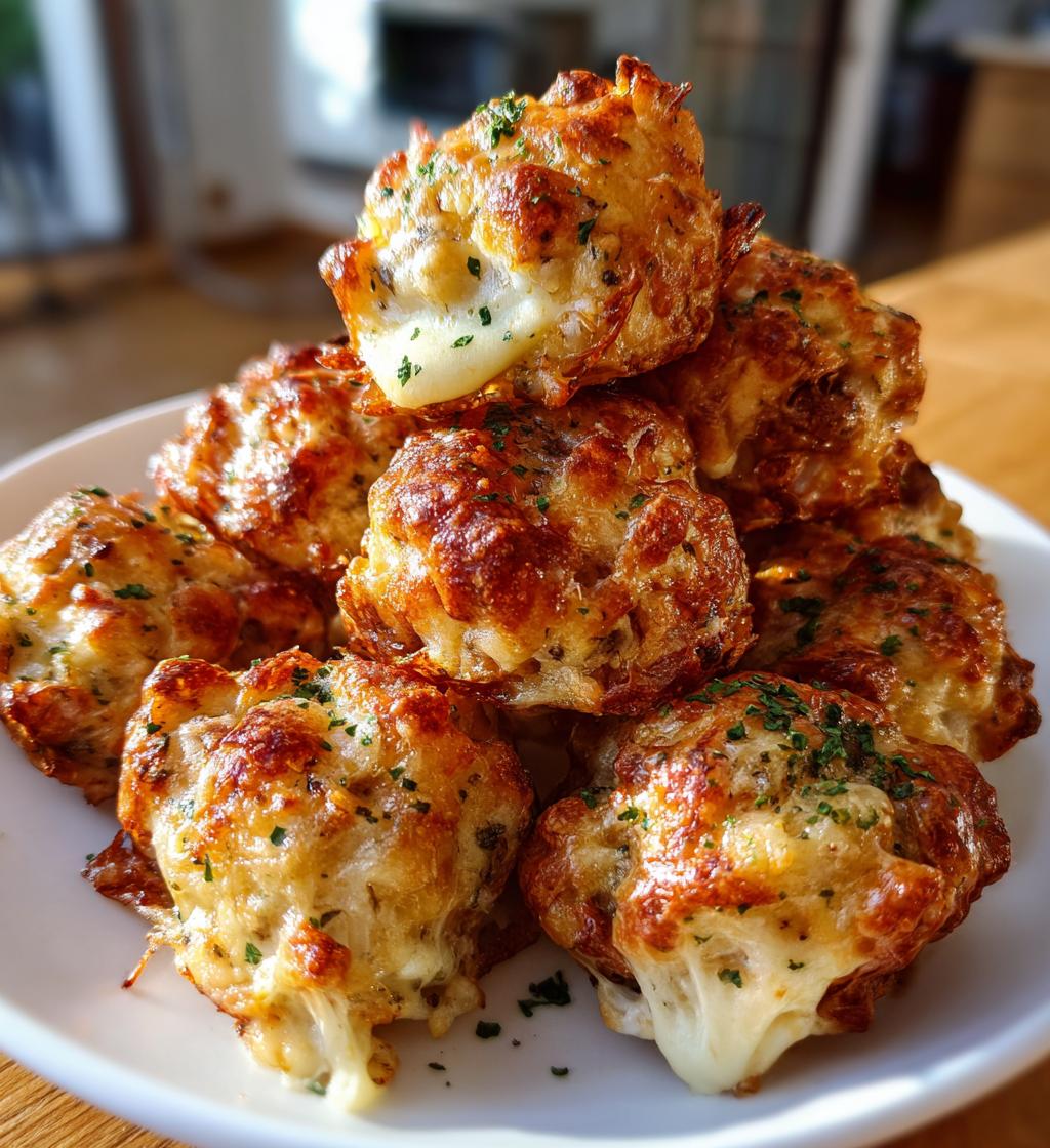 air fryer mushrooms cheese casserole bites