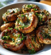 air fryer mushrooms with garlic butter tips