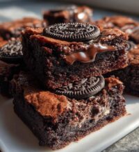 air fryer oreo stuffed brownies