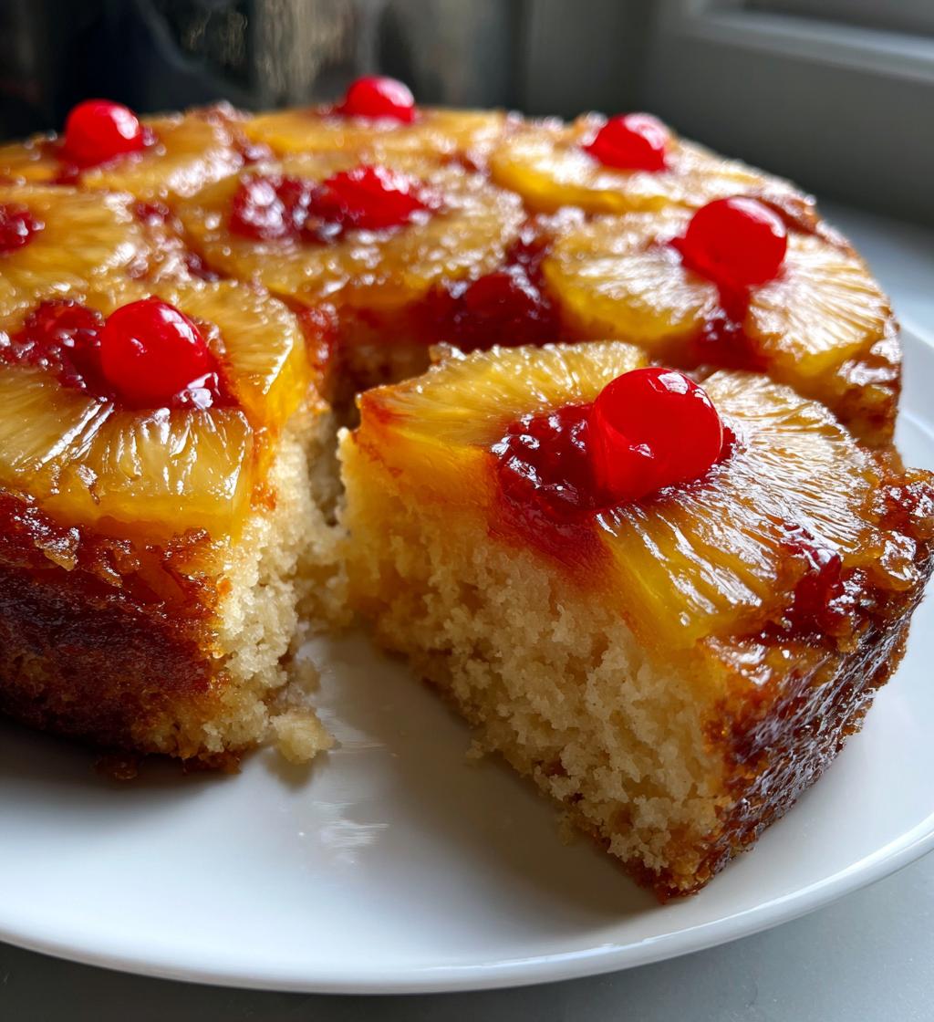 air fryer pineapple upside down cake - detail 1