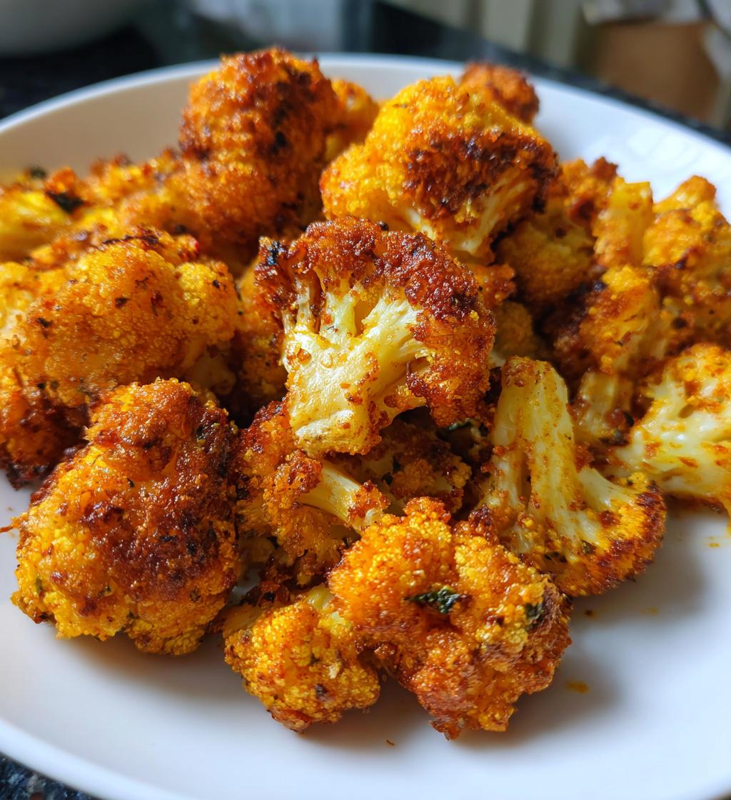 air fryer spicy cauliflower bites - detail 1