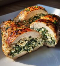 air fryer spinach and feta stuffed chicken breast delights