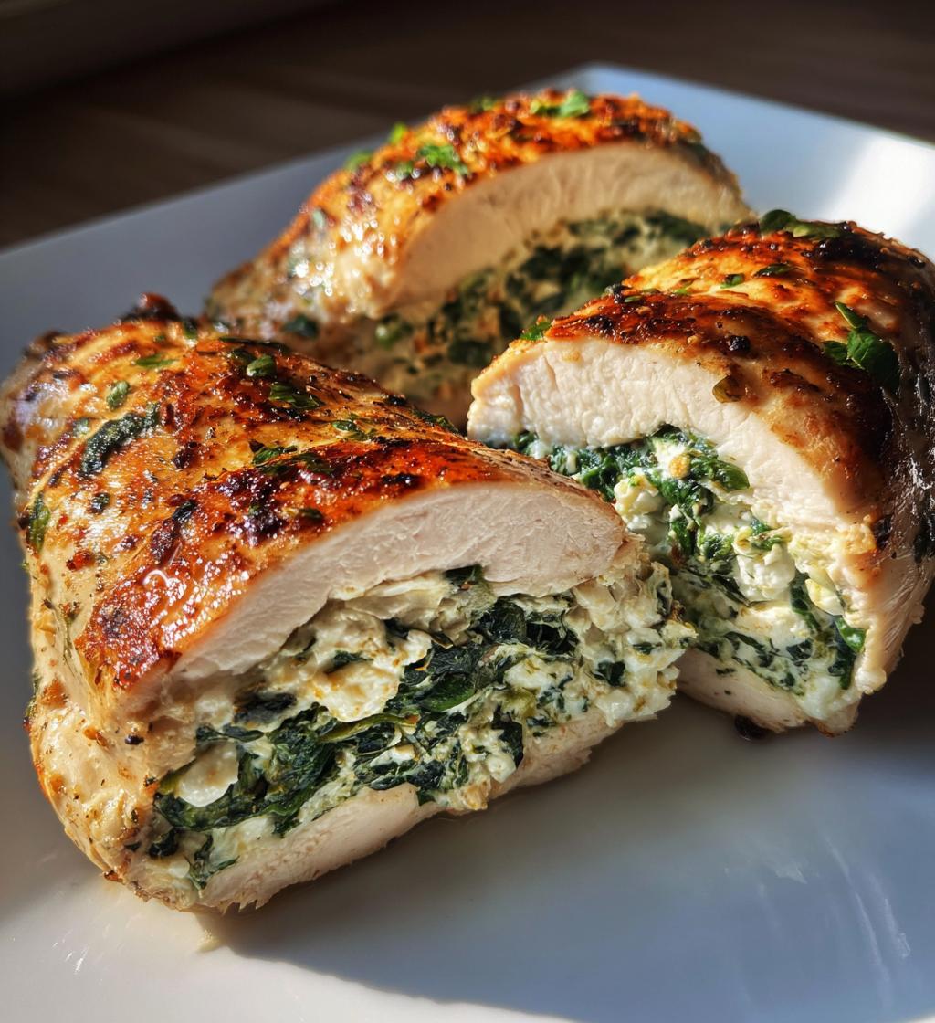 air fryer spinach and feta stuffed chicken breast delights