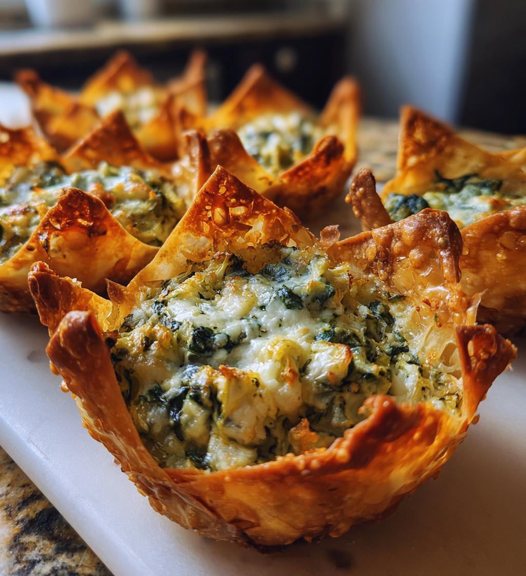 air fryer spinach artichoke dip cups - detail 1