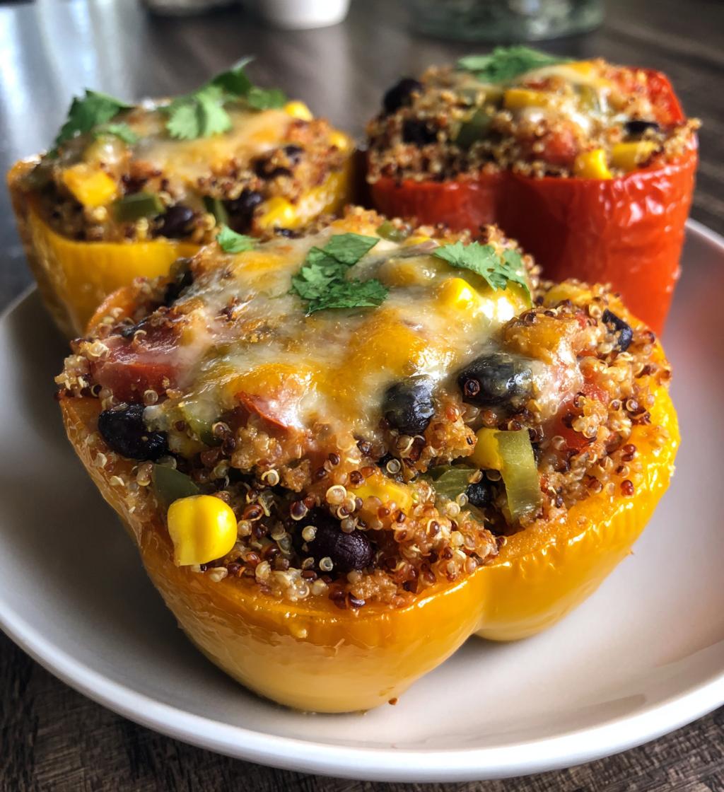 air fryer stuffed bell peppers vegetarian - detail 1