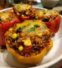 air fryer stuffed bell peppers vegetarian