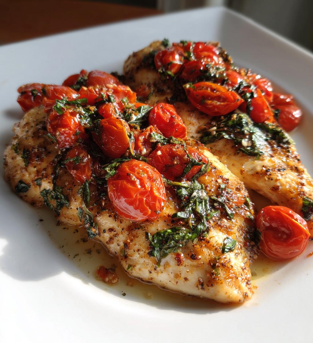 air fryer tomato basil chicken breast recipe - detail 1