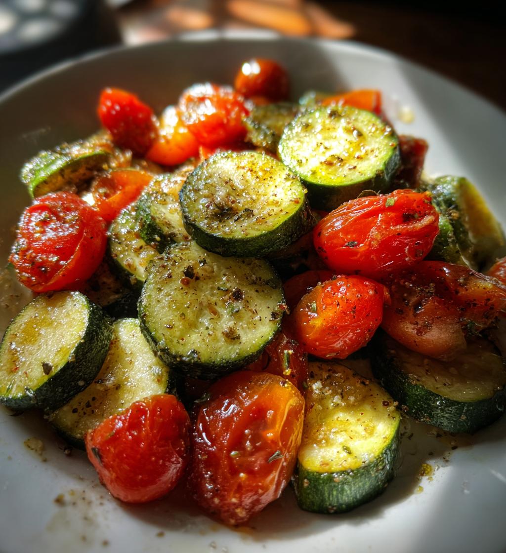 air fryer tomato zucchini medley recipe - detail 1