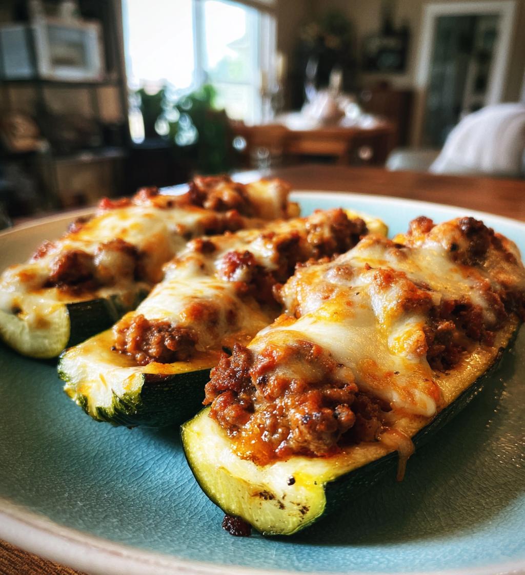 air fryer zucchini boats stuffed with cheese meat