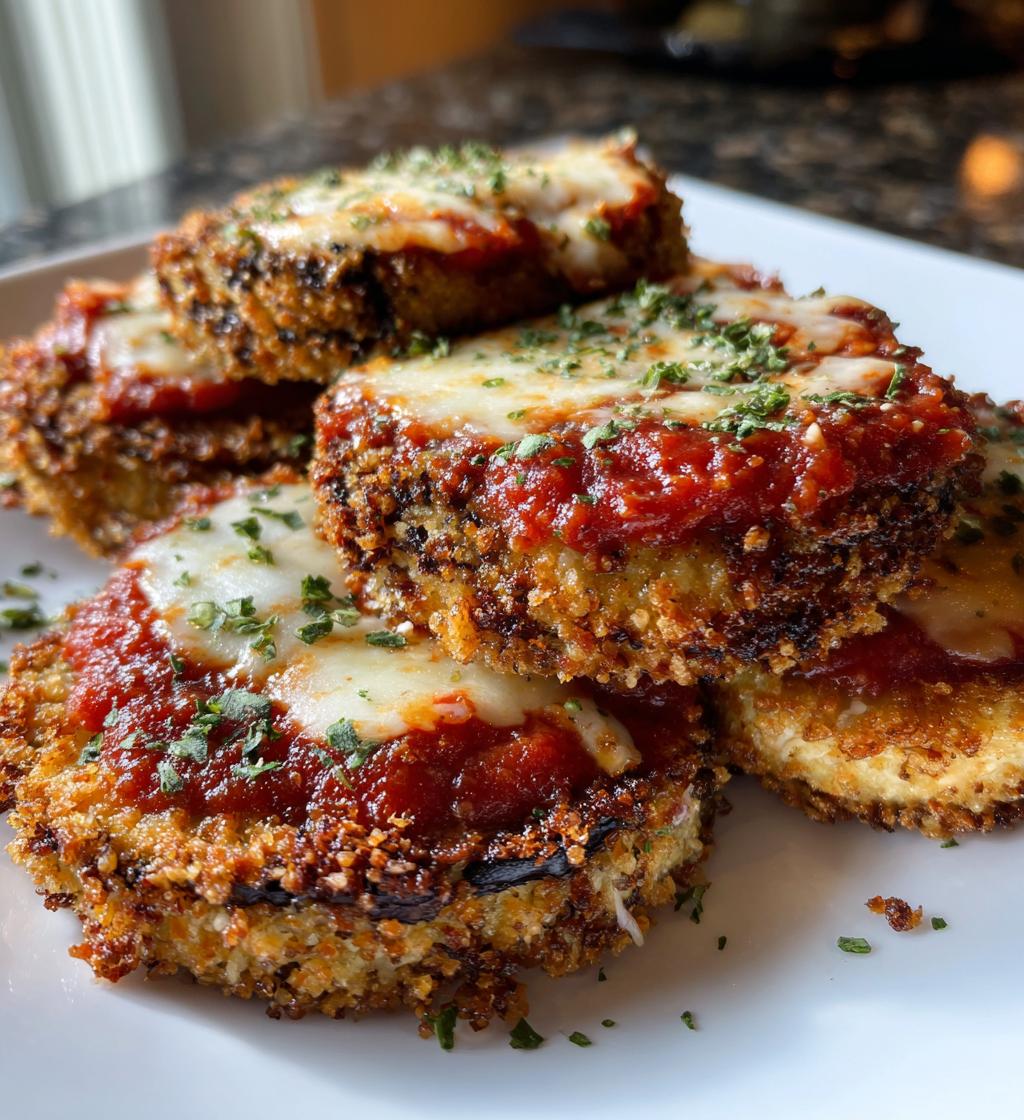healthy air fryer eggplant parmesan light - detail 1